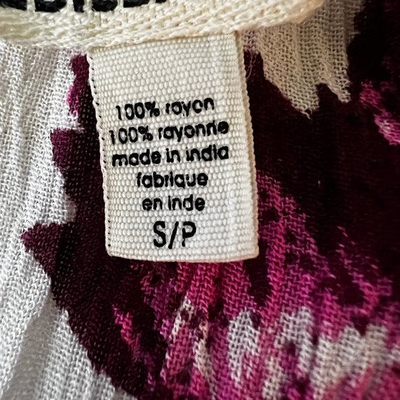 NWT Billabong Distant Roads Cream & Floral Boho Peasant Top Blouse Size … - Picture 7 of 14